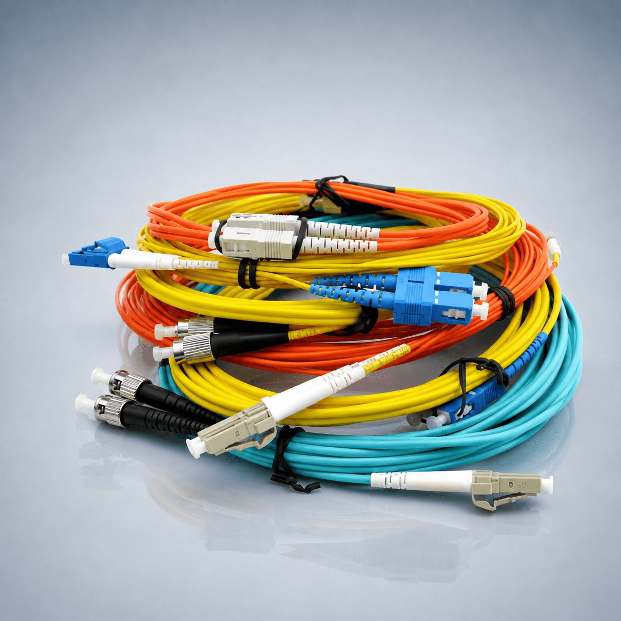 Simplex duplex SC LC ve MPO MTP fiber patch cord çeşitleri