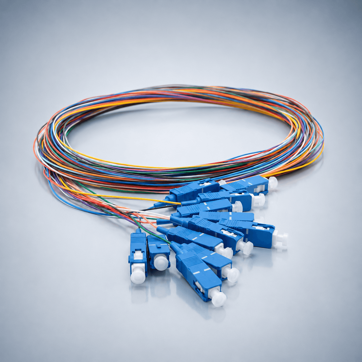 SC APC UPC LC FC ST ve renkli fiber optik pigtail çeşitleri