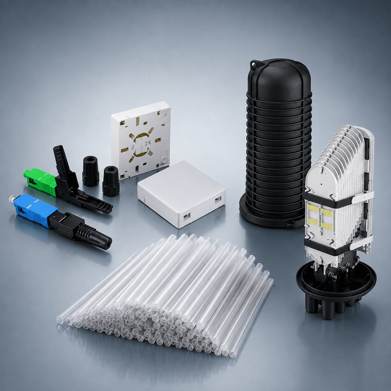 Fiber ek mufu ek kaseti fast connector ve fiber sonlandırma ürünleri