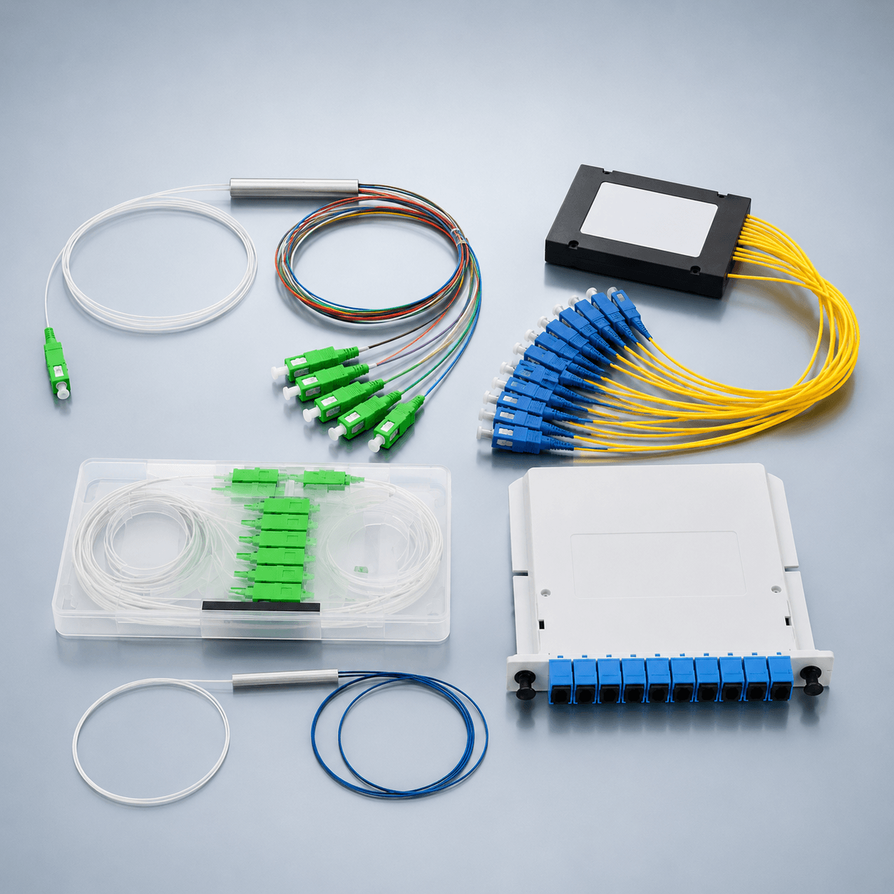 PLC splitter FBT coupler CWDM DWDM ve pasif fiber optik ürünler