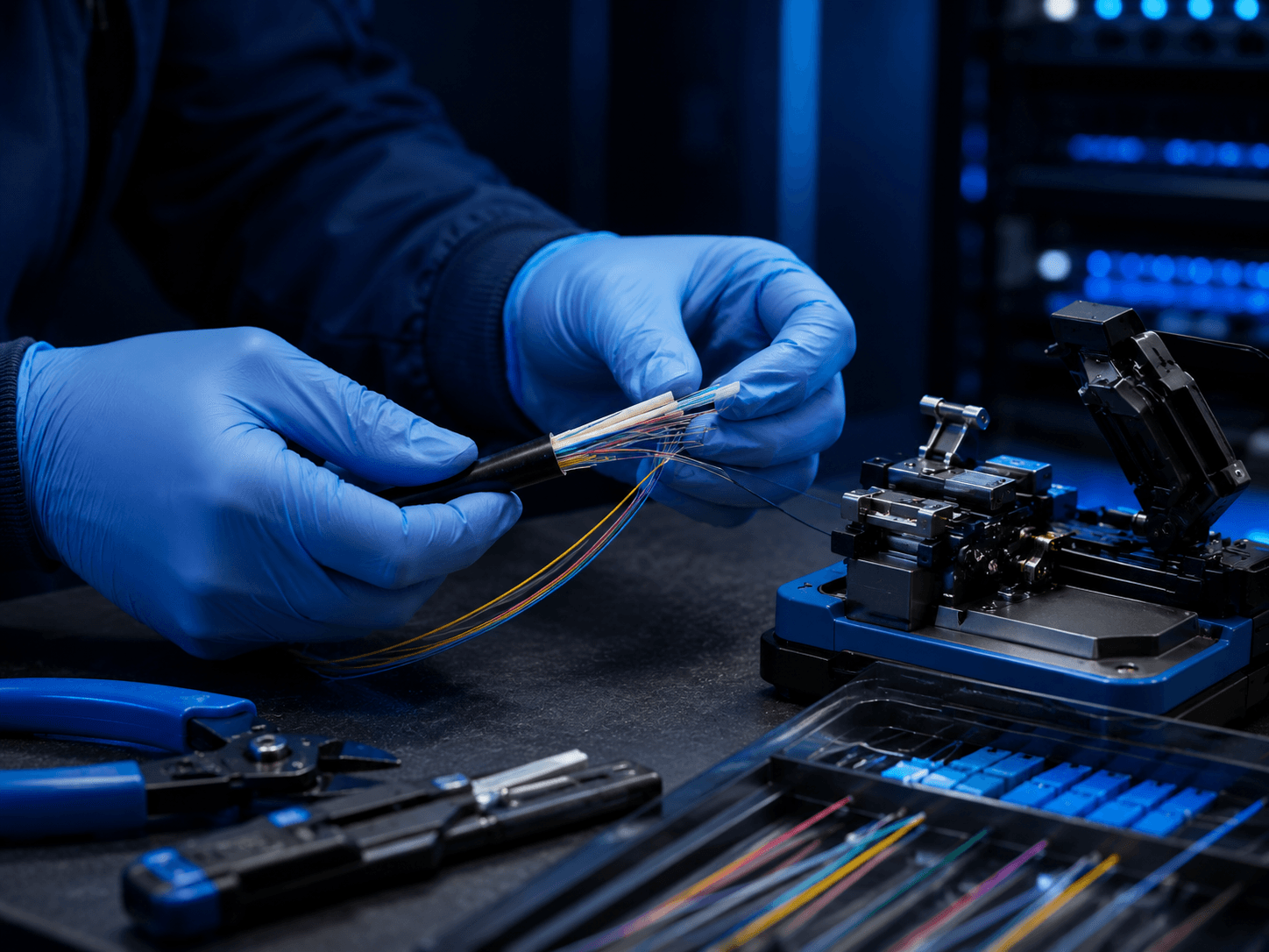 Fiber optik kablo damar hazırlığı ve cleaver işlemi