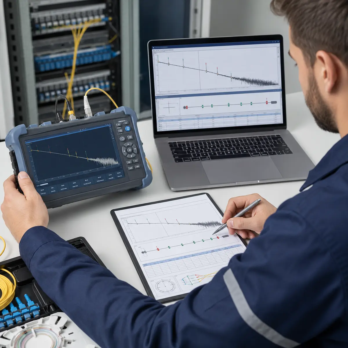 Fiber optik OTDR ölçüm sonuçları ve teknik raporlama