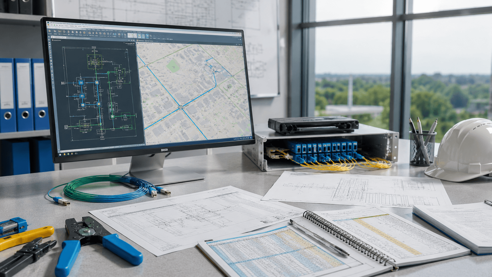 Fiber optik altyapı projelendirme, güzergâh planlama ve teknik çizim çalışması