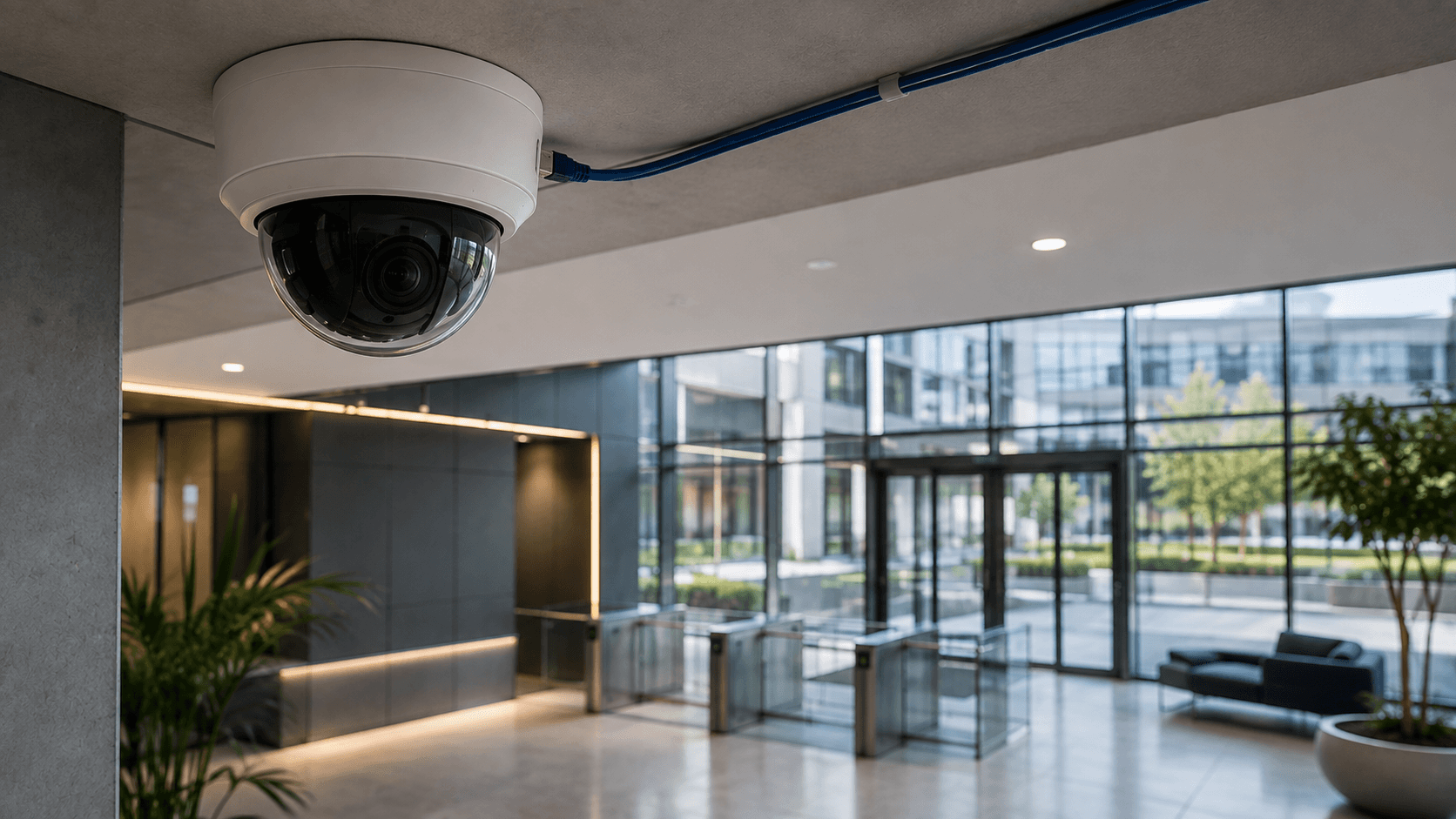 IP kamera network bağlantısı yapan güvenlik sistemi teknisyeni