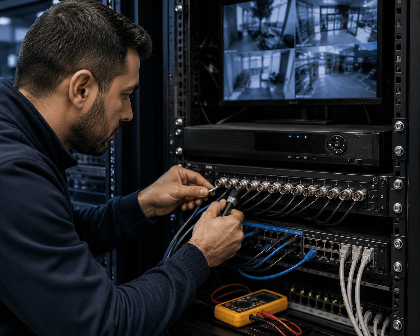 AHD kamera DVR ve koaksiyel kablo teknik servis