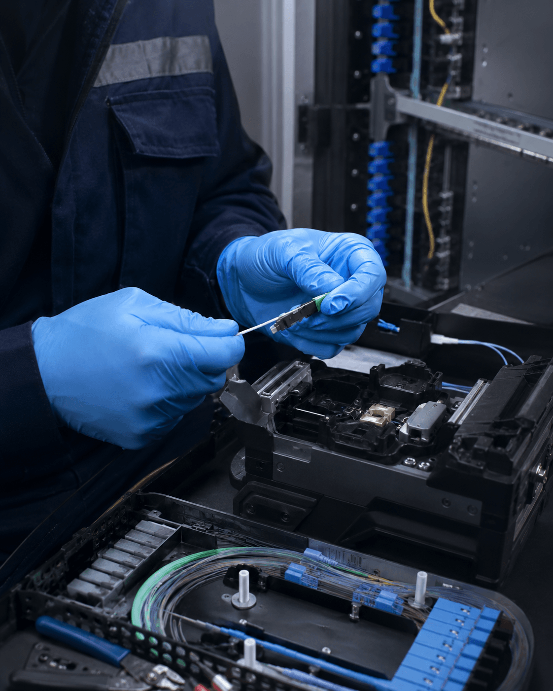 Fiber optik ek ve test uygulaması yapan Global Fiber teknik ekibi